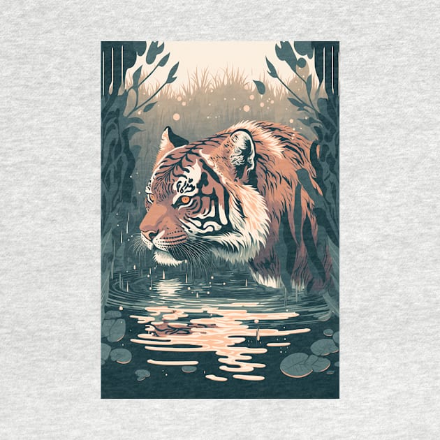 The Tiger's Aquatic Odyssey by Abili-Tees